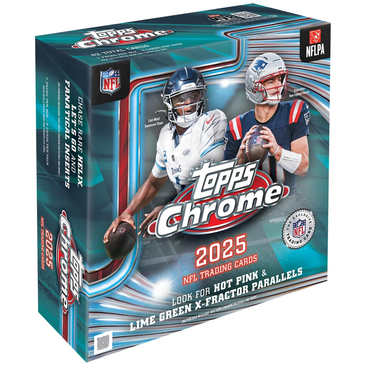 2025 Topps Chrome American Football, werksseitig versiegelt, Mega Box