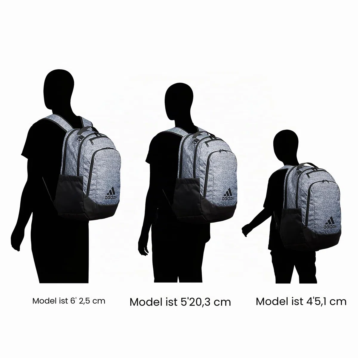 adidas Defender Team Sportrucksack, Jersey Onix Grau/Schwarz